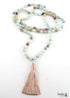 Boho Necklace, RH Amazonite, Tassel Blue Green Natural Stone